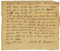Noah Benedict's Pronouncement - 1810