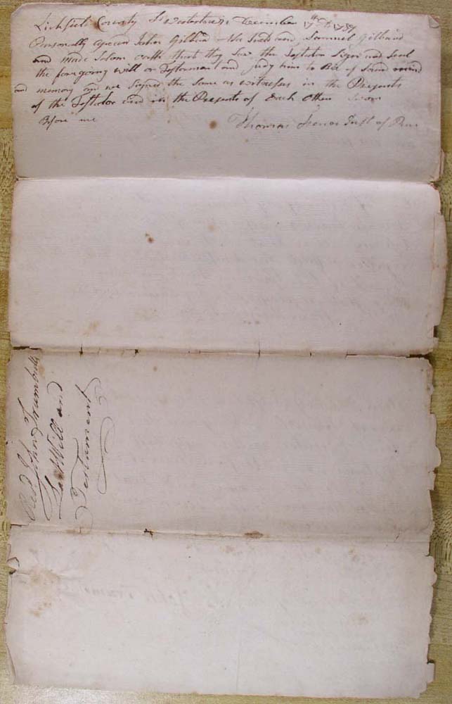 Rev. John Trumbull's Will