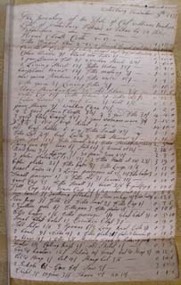 William Hickcox Estate Inventory- 1737